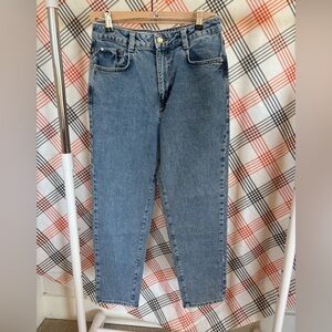 Zara Women's mom Straight Leg Blue Jeans